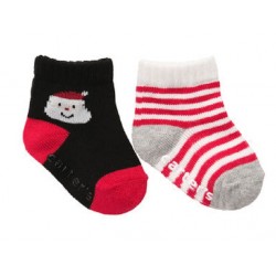 Adorable Set of 2 Santa Christmas Infant Socks